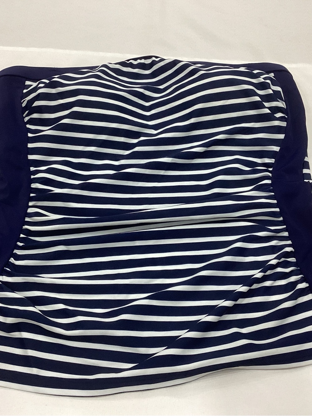Navy and White Striped Strapless Top